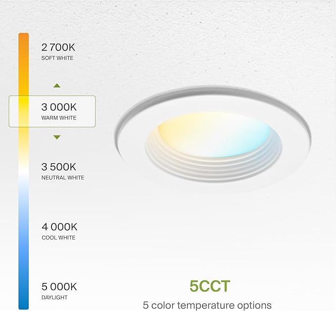 ASD 4 Inch Retrofit LED Recessed Lighting | Metal Trim White 10W 849LM 120V 2700K-5000K Adjustable Ceiling Downlights | Triac Dimmable Wet Rated Room Can Lights, ETL Energy Star, 12 Pack