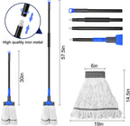KeFanta Heavy Duty Mops for Floor Cleaning,60" Commercial Industrial Mop with Long Handle, Looped-End String Cotton Wet Mop for Home, Kitchen, Garage, Office and Concrete/Tile Floor