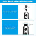 Hibbent Pull Down Kitchen Faucet Head Replacement, 3-Function NSF/ANSI/CAN 61 & CUPC Certified Sink Spray Nozzle, 15 Adapters, Compatible with Moen, Delta, Kohler Faucets, Chrome (Shiny Silver)