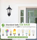 GRUENLICH Outdoor Wall Lantern, Wall Sconce as Porch Lighting Fixture with E26 Medium Base, Aluminum Housing Plus Glass, Water-Proof Rated, Bulb Not Included, Black Finish, 2 Pack