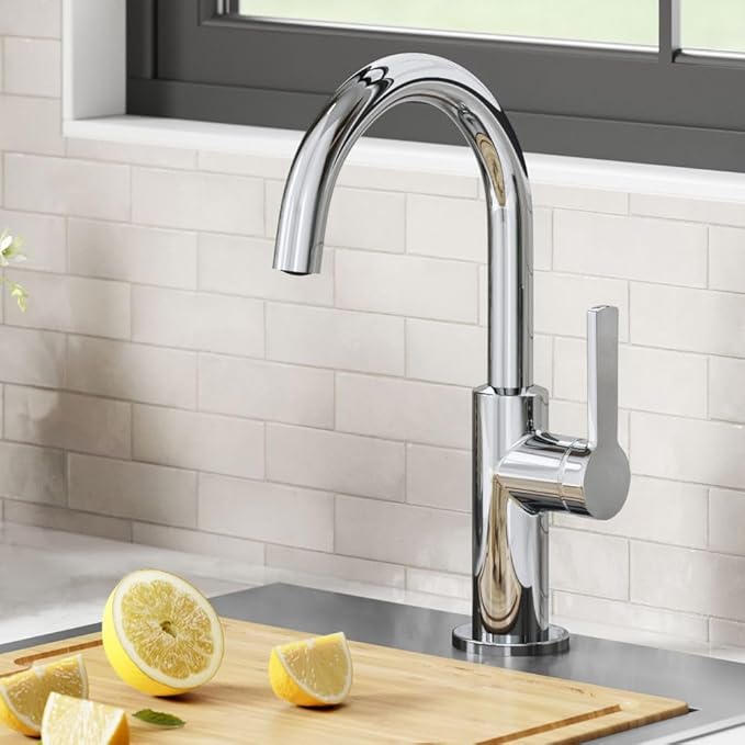 Kraus Oletto Single Handle Kitchen Bar Faucet in Chrome, Kitchen Sink Faucets, KPF-2822CH