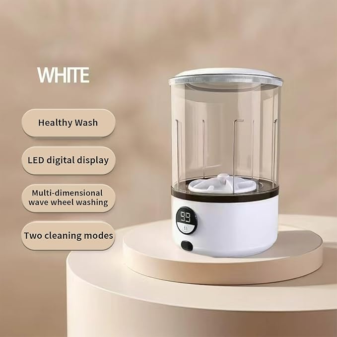 Portable Washing Machine, Mini Compact Single Tub Washer for Deep Clean Small Laundry, Ideal for Socks, Underwear, Baby Clothes, Apartments, Dorm, Travel, Camping