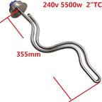 DERNORD 2 Inch (OD64) Tri-clamp Ripple Heating Element Electric Water Heater 5500W 240V