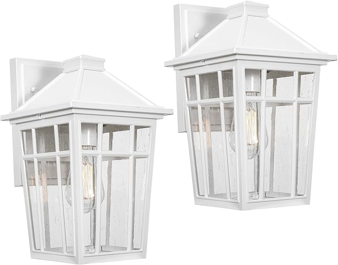 Darkaway 2pcs Outdoor Sconce Lights Wall Light Fixtures, 14inch Large Porch Light Outdoor Wall Anti-Rust Waterproof Aluminum with Glass Exterior Light Fixture for Patio Yard Garage