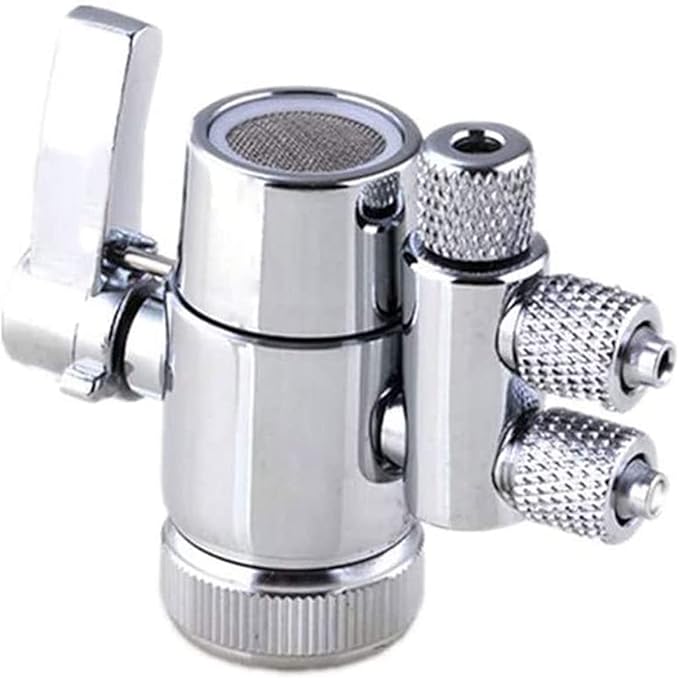 Faucet Diverter Valve with Aerator M22 Female Thread for 1/4" RO Tubing,Faucet Connector for Water Diversion,Faucet Tap for Countertop water Filter (Fits Two Way 1/4" OD Tubing Outlet)