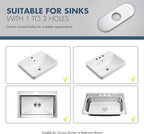 6 Inch Faucet Deck Plate for Bathroom Sink - Universal Fit for 1 Hole or 3 Hole 4 Inch Centerset Basins - Escutcheon Faucet Plate - Stainless Steel Faucet Hole Cover(Chrome)