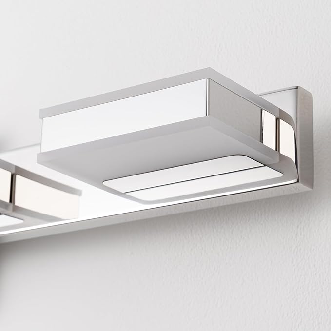 mirrea 24" LED Chrome Vanity Light 3000K/4000K/5000K CCT Adjustable 4 Light Bathroom Light Fixture Over Mirror