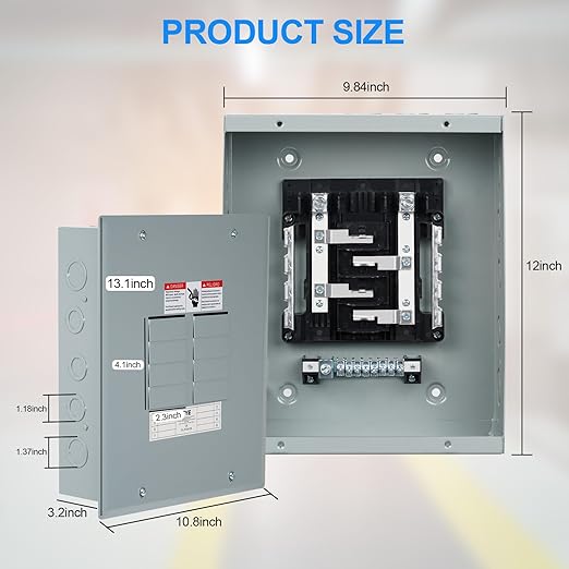 THQL Circuit Breaker Panels, 8-Space, 125A Circuit Breaker Distribution Box, 120V/240V Circuit Breaker Electrical Enclosure,Indoor Main Lug Load Center