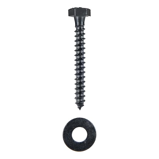 5/16 x 2 (50 Pack) Lag Screw Kit, 50 Screws and 50 Washers, Ceramic Black Ruspert Coating for Exterior Use, Meets ASTM A307 and ASME B18.2.1, Industrial/Commerical Grade by Makers Bolt