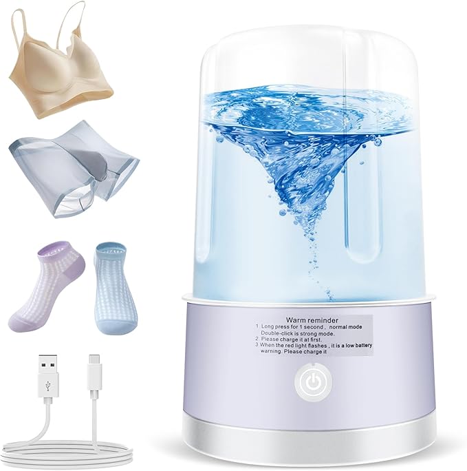 Portable Mini Washing Machine | Compact Deep Cleans Underwear, Baby Clothes, Small Laundry | Lightweight for Apartment, Dorm, Hotel, Travel & Camping | Quiet Energy-Efficient（Purple）