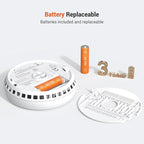 Jemay Smoke Detector, Fire Alarms Smoke Detectors with Advanced Photoelectric Technology, Smoke Alarm with LED Indicator & Silence Button, Replaceable Battery Included, 4 Packs