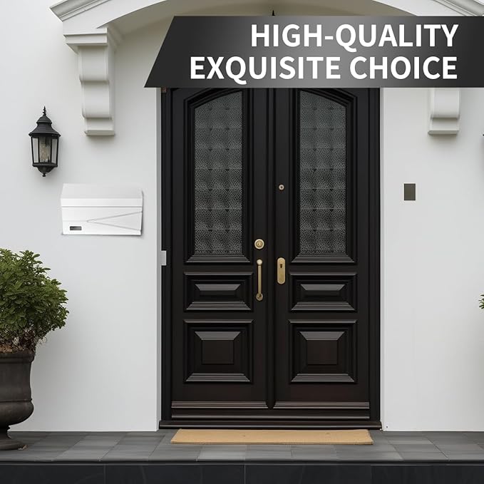 Wall Mount Mailbox, Large Capacity Mailbox for House, Visibility Galvanized Steel Rust-Proof Metal Post Box Drop, Mailboxes for Outside, 15.74"×9.84"×4.33" Solar Lanterns White