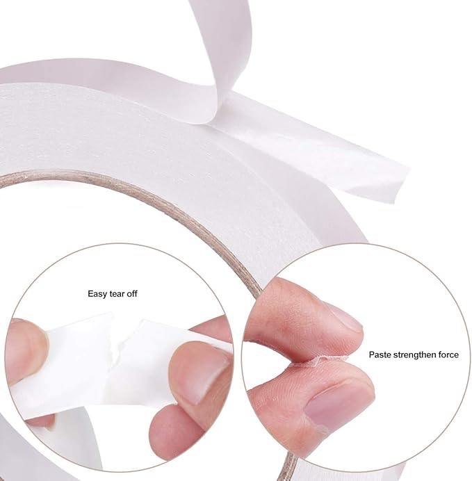 3 Rolls 1/2" Double Sided Tape Clear Double-Sided Adhesive Tape Removable for DIY Arts, Crafts, Scrapbook, Photos Display ect，1/2-Inch x 30 Yards (12.7mm x 27.5m)