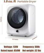 Auertech Portable Washer and Dryer Combo Set, 28 lbs Fully Automatic Washing Machine, 1.5 CuFt Portable Dryers, Compact Washer and Dryer for Apartment, RV, Dorm