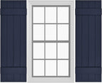 Board & Batten Vinyl Shutters (1 Pair) | 14.5"x31" (4-Board) - Navy Night Sky | Exterior Window Shutters | Includes Mounting Hardware | Simple Installation | Made in USA