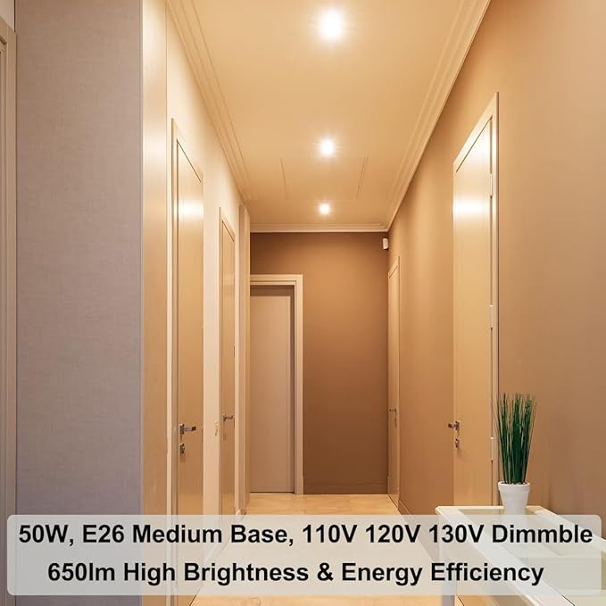 Vinaco PAR30 Short Neck 50W, 6 Pack High Output PAR30 Halogen Flood Light Warm White 2800K, PAR30 Dimmable, Long Lasting par30 Flood Light Bulb 120V with E26 Base for Indoor/Outdoor