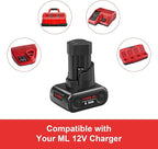 Mrupoo 2-Pack 5.0Ah Replacement Battery Compatible with Milwaukee M12 Battery 12V Lithium-Ion – Works with 48-11-2460, 48-11-2412, 48-11-2401 Cordless Tools