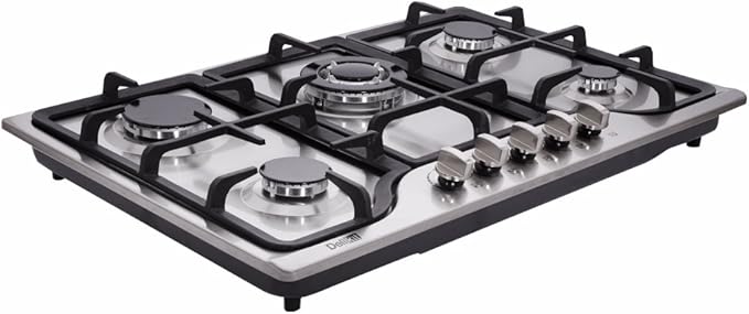 30 inch Gas Cooktops Dual Fuel Sealed 5 Burners Gas Cooktop Drop-In Stainless Steel Gas Hob Gas DK257-A01 Cooktop