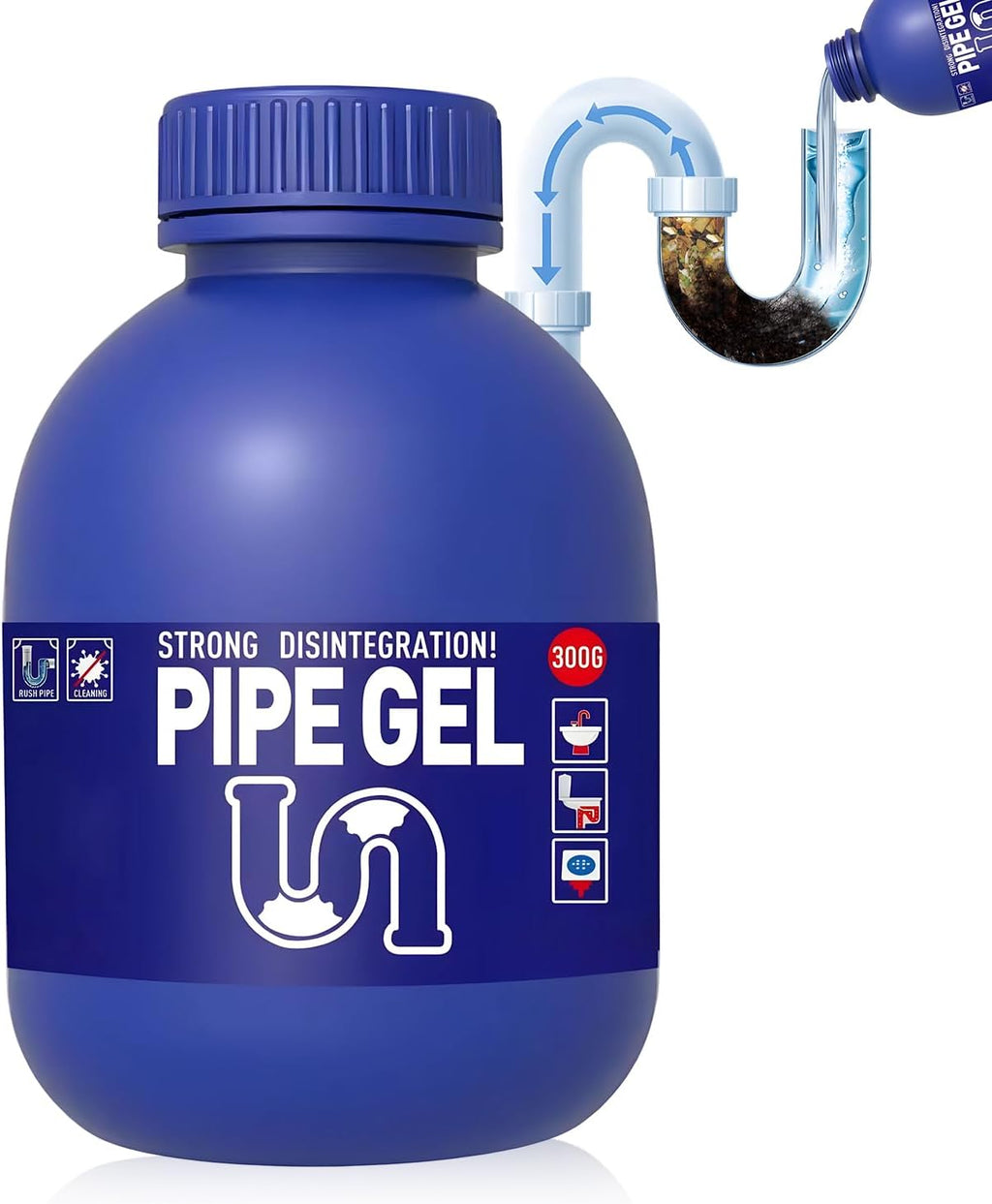 Pipe Bobo Drain Cleaner for Kitchen Sink, Powerful Unclogging, Professional-Grade Drain Opener, Unclog drains, clog remover, Shower, Tub, for All Pipe Materials