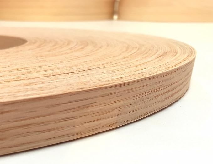 Edge Supply Red Oak 5/8 inch X 500 ft Roll Non-glued Wood Edge Banding – Real Wood Veneer Edging with Smooth Sanded Finish– Highest Grade Red Oak Edge Banding for Furniture Restoration.