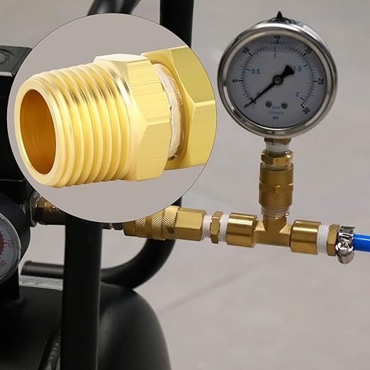 TAISHER 8PCS Brass Pipe Fitting, Reducer Adapter, Hex Nipple, 1/2-Inch Male Pipe x 1/4-Inch Male Pipe