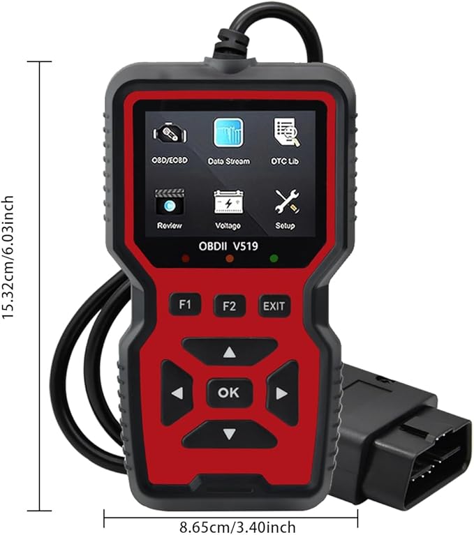 2025 New OBD2 Scanner Diagnostic Tool - Check Engine Light Code Reader with Reset, Battery Voltage Tester, Modes 6 & 8, Suitable for All OBD II Protocol Car & Truck Since 1996