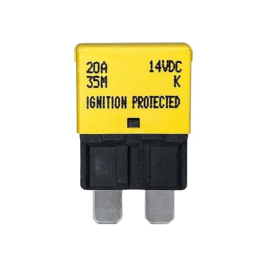 Auto Reset ATC/ATO 20 Amp Circuit Breaker Fuse for Automotive Marine RV Car Truck Audio Battery Protection Automatic Reset | Low Profile (20A, 1 Pack)