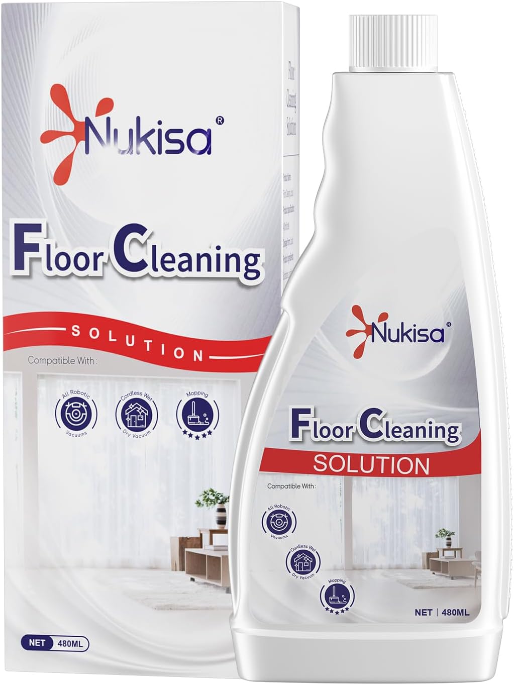 Floor Cleaning Solution Sweet Orange Scent Compatible with Roborock Cleaning Solution, Compatible Robot Vacuums with Mopping and Wet Dry Vacuum, 16.93 FL OZ (1 bottles)