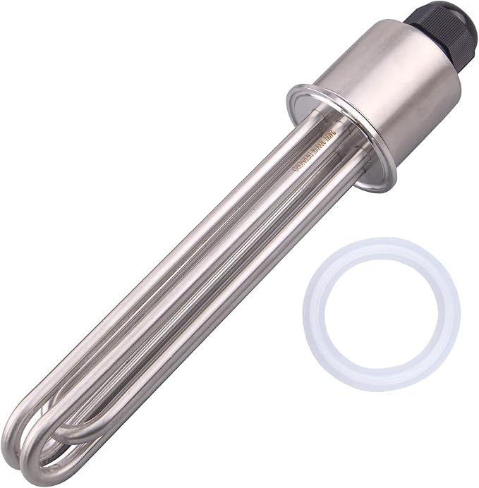 DERNORD 2 Inch Tri-Clamp 240V Water Heating Element Immersion U Type Electrical Brewing Boiler Heater (240V 3000W)