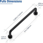 JOY DECOR Cabinet Pulls – 5 Inch Hole Center, Matte Black, 30 Pack, Zinc Alloy Cabinet Handles for Drawers & Cupboard – Vintage Style Hardware for Kitchen, Bathroom, Dresser, Furniture Makeover