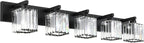 Aipsun Bathroom Vanity Light Black Light Fixtures 5 Light Crystal Vanity Light Modern Bathroom Lighting (Exclude Bulb)
