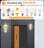 GRUENLICH Outdoor Wall Lantern, Wall Sconce as Porch Lighting Fixture with E26 Medium Base, Aluminum Housing Plus Glass, Water-Proof, Bulb Not Included, White Finish, 1 Pack