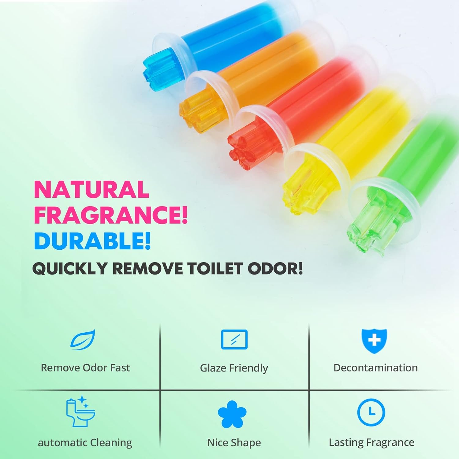 Flower Toilet Gel Stamp, 60 Count Toilet Bowl Stamp Gel 5 Kinds Of Scent Toilet Bowl Cleaner