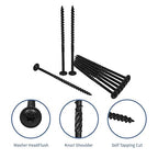 Lag Screws 5 Inch, 50PCS Heavy Duty Construction Screw, Structural Wood Screw #14 x 5, Rust Resistant, Washer Head, Black Coated Exterior Wood/Lag Screws Hex Socket Included