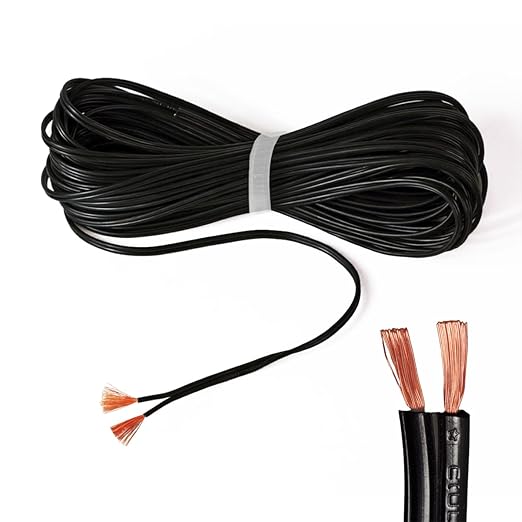 Low Voltage Landscape Lighting Cable 18/2 SPT-1W Bulk Lamp Cord 300-Volt 18-Gauge 50-feet Spool Black UL Listed