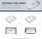 6 Inch Faucet Deck Plate for Bathroom Sink - Universal Fit for 1 Hole or 3 Hole 4 Inch Centerset Basins - Escutcheon Faucet Plate - Stainless Steel Faucet Hole Cover(Brushed Nickel)