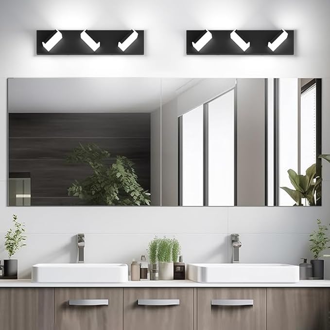 Aipsun Modern 3-Light LED Bathroom Vanity Light Fixtures - White Light 6000K Over Mirror