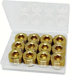 12PCS 1/2" NPT Brass Male Pipe Plug Fitting Hex Counter Sunk Pipe Plug (1/2" NPT)