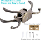 Swivel Coat Hook 2 Pack Heavy Duty Space Saving Towel Rope Hook Wall Mount Triple Swing Arms for RV Bathroom Kitchen Garage,Rustic Bronze