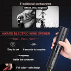 AIKARO - Electric Wine Bottle Opener Automatic Electronic Corkscrew, Rechargeable