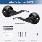 Knobonly 2 Pack Single Side Closet Door Handles, Non-Turning Right and Left Black Dummy Door Handle, Door Handle no Lock, Zinc Alloy