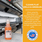 Stera Sheen - Grill Cleaner - Food Safe, Non-Caustic Formula - Restaurant & Cafe Quality Cleaner for Flat Top Grills and Griddles - Eliminate Tough Encrusted Grease - 32 fl oz Bottle (1 count)