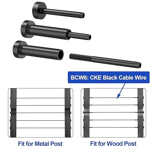 CKE 20 Pairs Black Invisible Cable Railing kit 1/8" Swage Tensioner Hardware and Terminal Hidden T316 Stainless Steel Invisible Receiver and Swage Stud End for 2"x2" 4"x4" Wood/Metal Post Deck Stairs