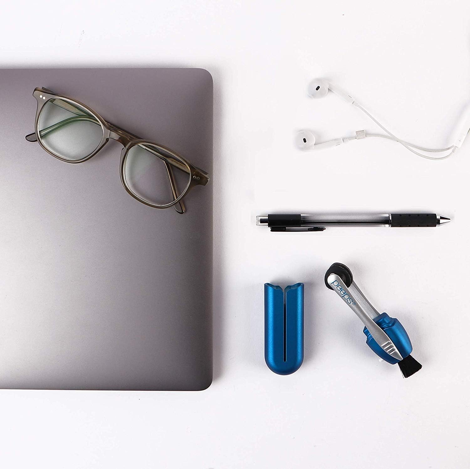 CarbonKlean Peeps Glasses Cleaner - for Eyeglasses, Reading Glasses, and More - Lens Cleaner with Carbon Microfiber Tech - Green Injected - 3 Pack