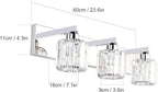 Aipsun Crystal Vanity Light Fixtures Modern Vanity Light for Bathroom Crystal Bathroom Lighting Fixture Wall Light Over Mirror 3 Lights(Not Include Bulb)