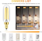 Dimmable E12 Led Bulbs 100W T6 Candelabra Light Bulb Soft White 3000K E12 Edison Bulbs 8W Vintage LED Filament Edison Candle Bulb 800lm, 6Pack