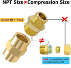 Hooshing 2PCS Brass Reducing Nipple 1/2" NPT to 3/8" NPT Male Thread Reducer Adapter Pipe Fitting