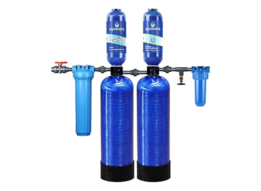 Aquasana Whole House Max Flow Water Filter | 1,000,000 Gallons | Salt-Free Softener Alternative | Carbon & KDF | Long-Lasting Pre-Filter | Reduce 97% Chlorine, Sediment & Scale | Rhino WH-1010-CT-LM