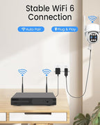 [Dual Lens 4MP+4MP & 10X Zoom] Security Camera System Outdoor Wireless with Auto Tracking, 4K Indoor Home Video Surveillance CCTV 10 CH with 1TB, 100ft Color Night Vision Weatherproof