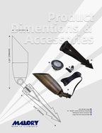 MALORY Solid Brass Landscape Spotlight 10-Pack with Bulb(S06), Low Voltage Front and Backyard Landscape Lighting with Large Rugged Slot Spike & Wire Connector,12V AC/DC Garden Patio Spot Up Light